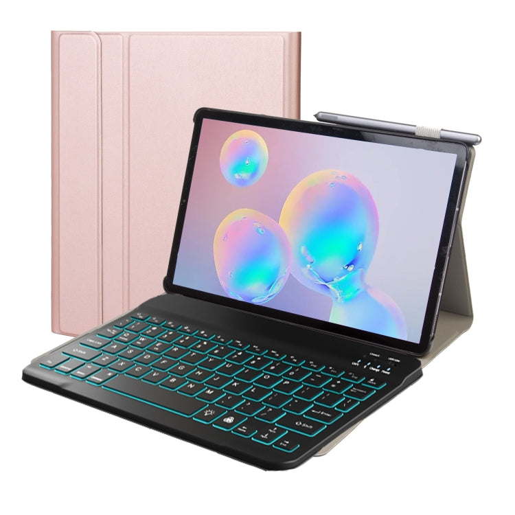 ST500 For Samsung Galaxy Tab A7 T500/T505 10.4 inch 2020 Ultra-thin Detachable Bluetooth Keyboard Leather Tablet Case with Stand & Sleep Function & Backlight(Rose Gold) - Samsung Keyboard by PMC TechLife | Online Shopping South Africa | PMC TechLife