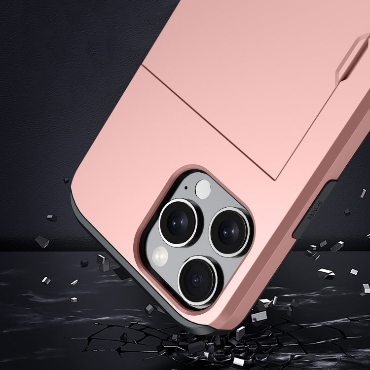 For iPhone 16 Shockproof Armor Phone Case with Card Slot(Rose Gold) - iPhone 16 Cases by PMC TechLife | Online Shopping South Africa | PMC TechLife | Buy Now Pay Later Mobicred