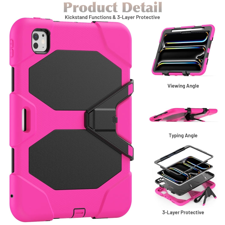 For iPad Pro 11 2024 Colorful Silicone Heavy Duty Hybrid PC Tablet Case(Rose Red) - iPad Pro 11 2024 Cases by PMC TechLife | Online Shopping South Africa | PMC TechLife | Buy Now Pay Later Mobicred