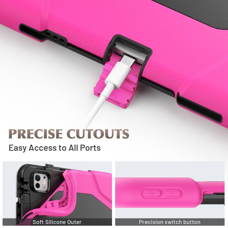 For iPad Pro 11 2024 Colorful Silicone Heavy Duty Hybrid PC Tablet Case(Rose Red) - iPad Pro 11 2024 Cases by PMC TechLife | Online Shopping South Africa | PMC TechLife | Buy Now Pay Later Mobicred