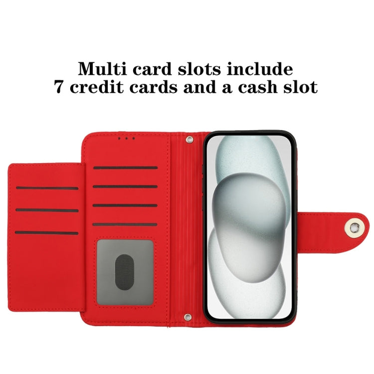 For Blackview A52 Rhombic Texture Flip Leather Phone Case with Lanyard(Red) - More Brand by PMC TechLife | Online Shopping South Africa | PMC TechLife | Buy Now Pay Later Mobicred