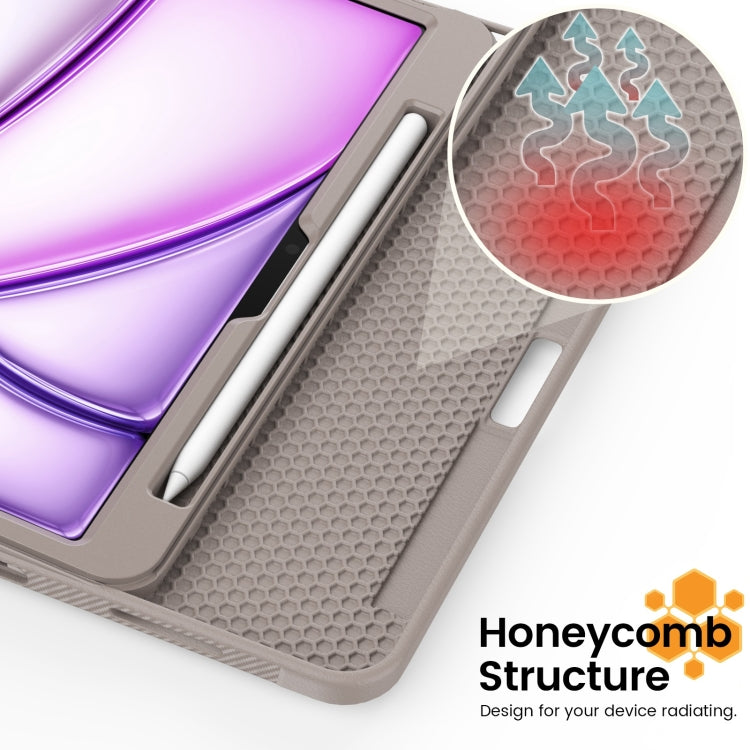 For iPad Air 11 2024 Smart B Magnetic Holder Leather Tablet Case(Rose Gold) - iPad Air 11 2024 Cases by PMC TechLife | Online Shopping South Africa | PMC TechLife | Buy Now Pay Later Mobicred