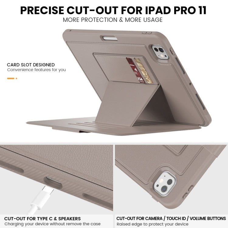 For iPad Pro 11 2024 Smart B Magnetic Holder Leather Tablet Case(Rose Gold) - iPad Pro 11 2024 Cases by PMC TechLife | Online Shopping South Africa | PMC TechLife | Buy Now Pay Later Mobicred