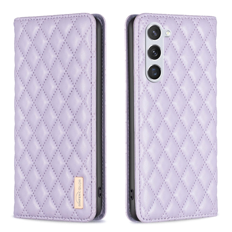 For Samsung Galaxy S25 5G Diamond Lattice Magnetic Leather Flip Phone Case(Purple) - Galaxy S25 5G Cases by PMC Jewellery | Online Shopping South Africa | PMC Jewellery | Buy Now Pay Later Mobicred
