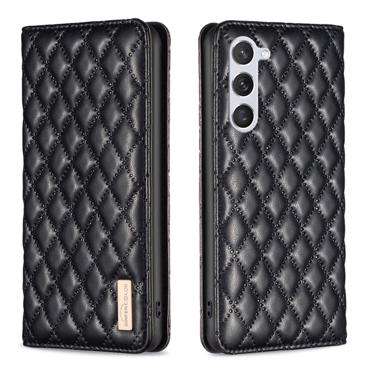 For Samsung Galaxy S25 5G Diamond Lattice Magnetic Leather Flip Phone Case(Black) - Galaxy S25 5G Cases by PMC Jewellery | Online Shopping South Africa | PMC Jewellery | Buy Now Pay Later Mobicred