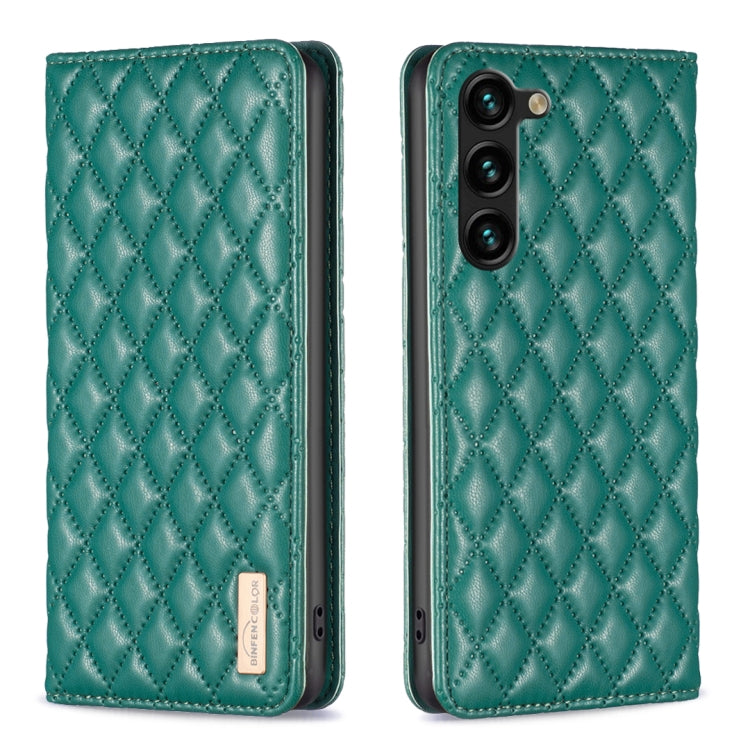 For Samsung Galaxy S25+ 5G Diamond Lattice Magnetic Leather Flip Phone Case(Green) - Galaxy S25+ 5G Cases by PMC Jewellery | Online Shopping South Africa | PMC Jewellery | Buy Now Pay Later Mobicred