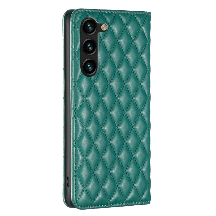 For Samsung Galaxy S25+ 5G Diamond Lattice Magnetic Leather Flip Phone Case(Green) - Galaxy S25+ 5G Cases by PMC Jewellery | Online Shopping South Africa | PMC Jewellery | Buy Now Pay Later Mobicred
