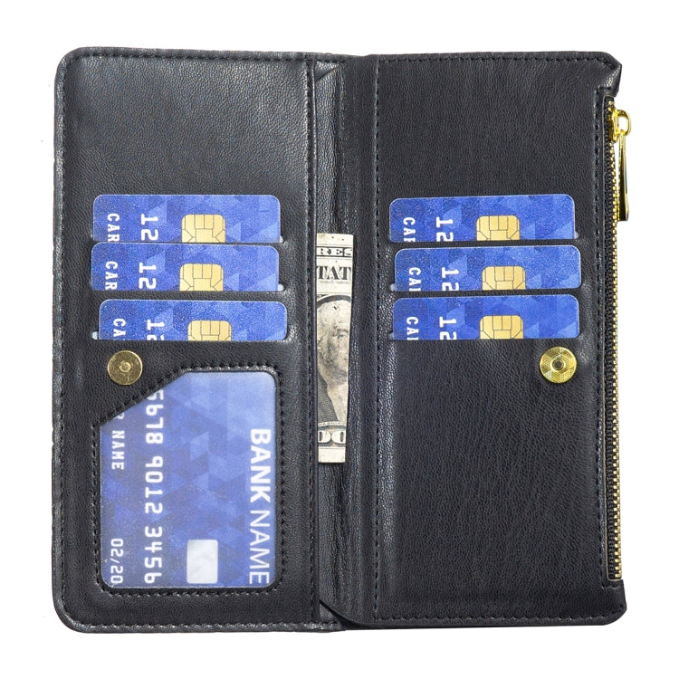 For Samsung Galaxy S24 FE 5G Diamond Lattice Zipper Wallet Leather Flip Phone Case(Black) - Galaxy S24 FE 5G Cases by PMC Jewellery | Online Shopping South Africa | PMC Jewellery | Buy Now Pay Later Mobicred