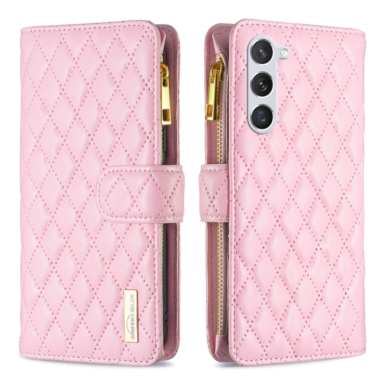 For Samsung Galaxy S25+ 5G Diamond Lattice Zipper Wallet Leather Flip Phone Case(Pink) - Galaxy S25+ 5G Cases by PMC TechLife | Online Shopping South Africa | PMC TechLife | Buy Now Pay Later Mobicred
