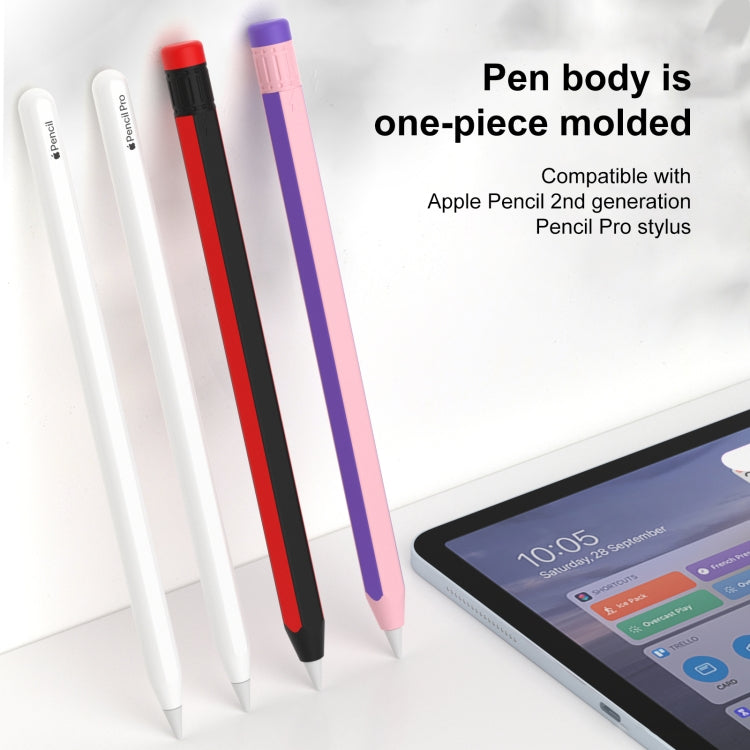 For Apple Pencil 2 / Pencil Pro Colorful Pencil Style Stylus Silicone Protective Case(Blue Red) - Pencil Accessories by PMC Jewellery | Online Shopping South Africa | PMC Jewellery | Buy Now Pay Later Mobicred