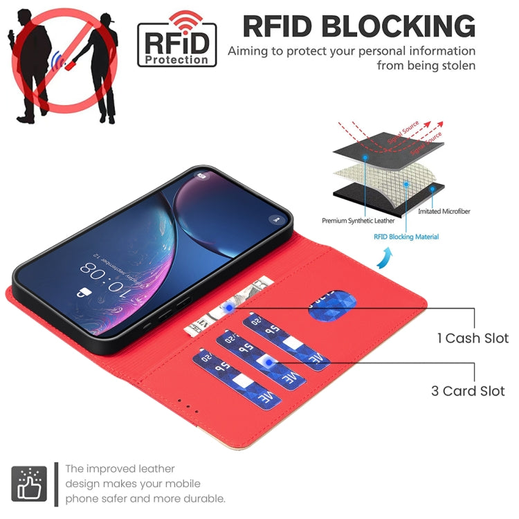 For Google Pixel 9 Pro Color Matching RFID Anti-theft Leather Phone Case(Red) - Google Cases by PMC TechLife | Online Shopping South Africa | PMC TechLife | Buy Now Pay Later Mobicred