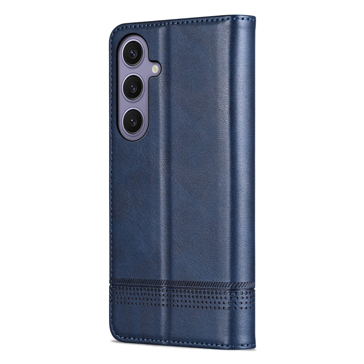 For Samsung Galaxy S25+ 5G AZNS Magnetic Calf Texture Flip Leather Phone Case(Dark Blue) - free shipping - PMC Jewellery - Order now!