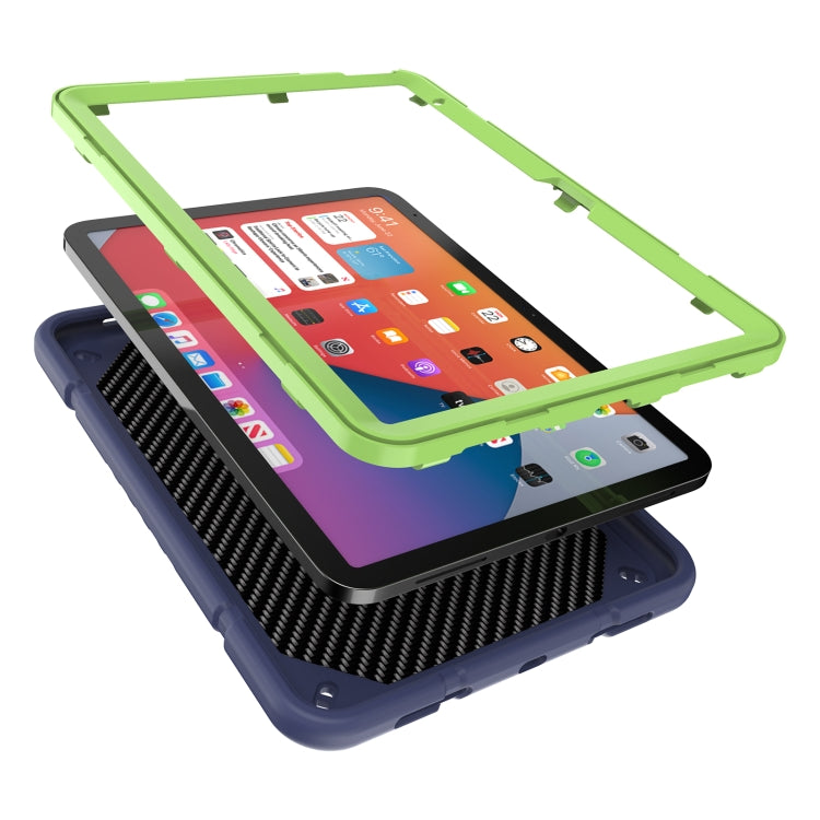 For iPad Air 11 2024 Armor Holder Silicone Hybrid PC Tablet Case(Navy Yellow Green) - iPad Air 11 2024 Cases by PMC TechLife | Online Shopping South Africa | PMC TechLife | Buy Now Pay Later Mobicred