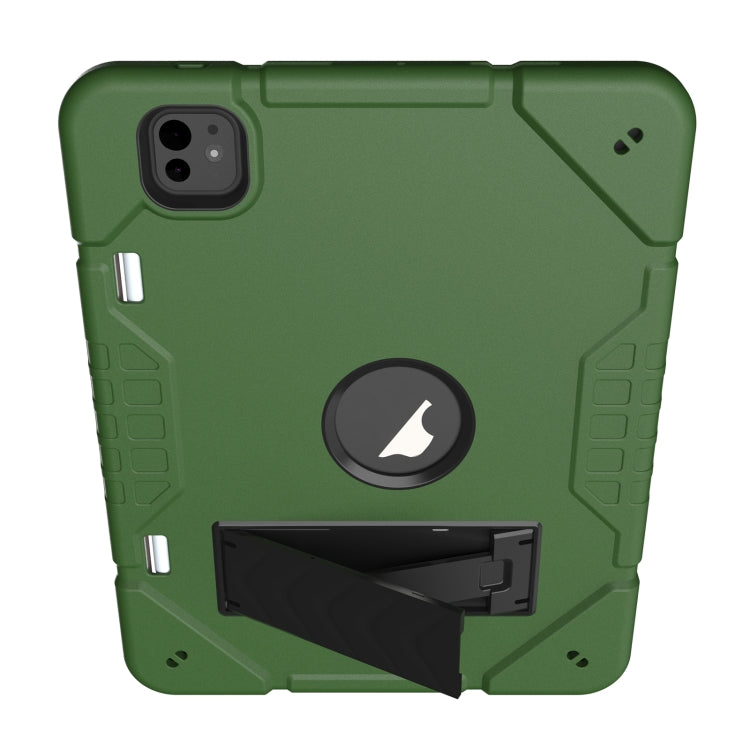 For iPad Pro 11 2024 Armor Holder Silicone Hybrid PC Tablet Case(Army Green Black) - iPad Pro 11 2024 Cases by PMC TechLife | Online Shopping South Africa | PMC TechLife | Buy Now Pay Later Mobicred