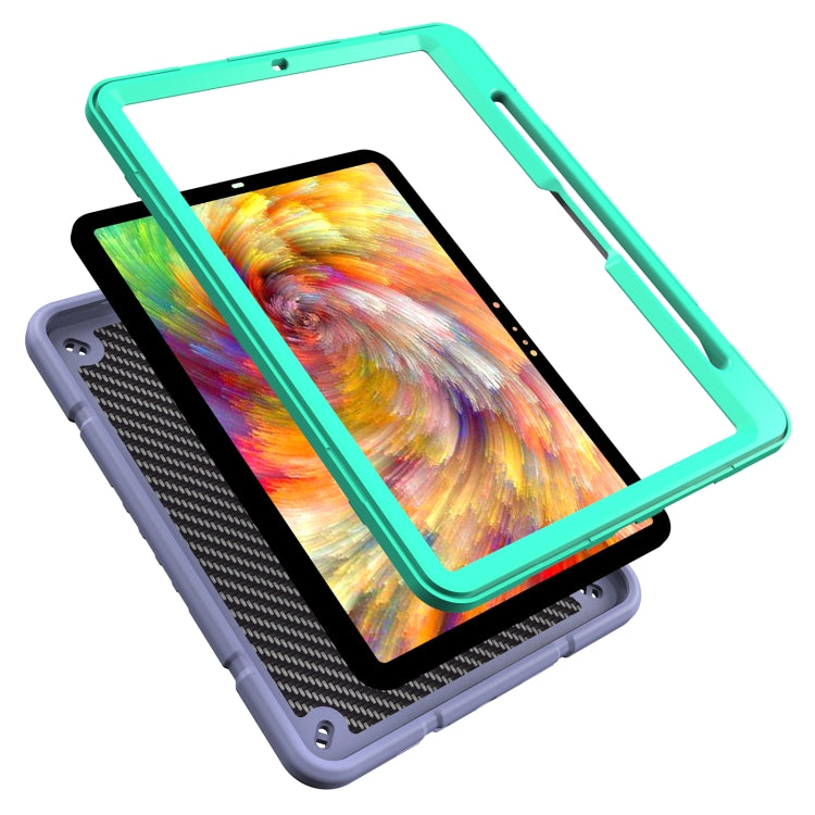 For iPad Pro 11 2024 Armor Holder Silicone Hybrid PC Tablet Case(Purple Mint Green) - iPad Pro 11 2024 Cases by PMC TechLife | Online Shopping South Africa | PMC TechLife | Buy Now Pay Later Mobicred