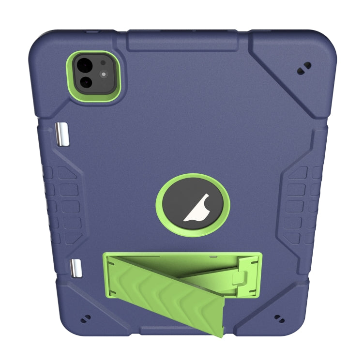 For iPad Pro 11 2024 Armor Holder Silicone Hybrid PC Tablet Case(Navy Yellow Green) - iPad Pro 11 2024 Cases by PMC TechLife | Online Shopping South Africa | PMC TechLife | Buy Now Pay Later Mobicred