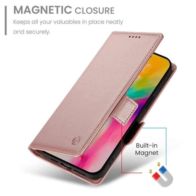 For iPhone 16 Pro Max Side Buckle Magnetic Frosted Leather Phone Case(Rose Gold) - iPhone 16 Pro Max Cases by PMC TechLife | Online Shopping South Africa | PMC TechLife | Buy Now Pay Later Mobicred