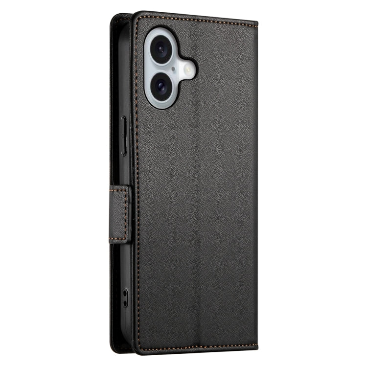 For iPhone 16 Side Buckle Magnetic Frosted Leather Phone Case(Black) - iPhone 16 Cases by PMC TechLife | Online Shopping South Africa | PMC TechLife | Buy Now Pay Later Mobicred
