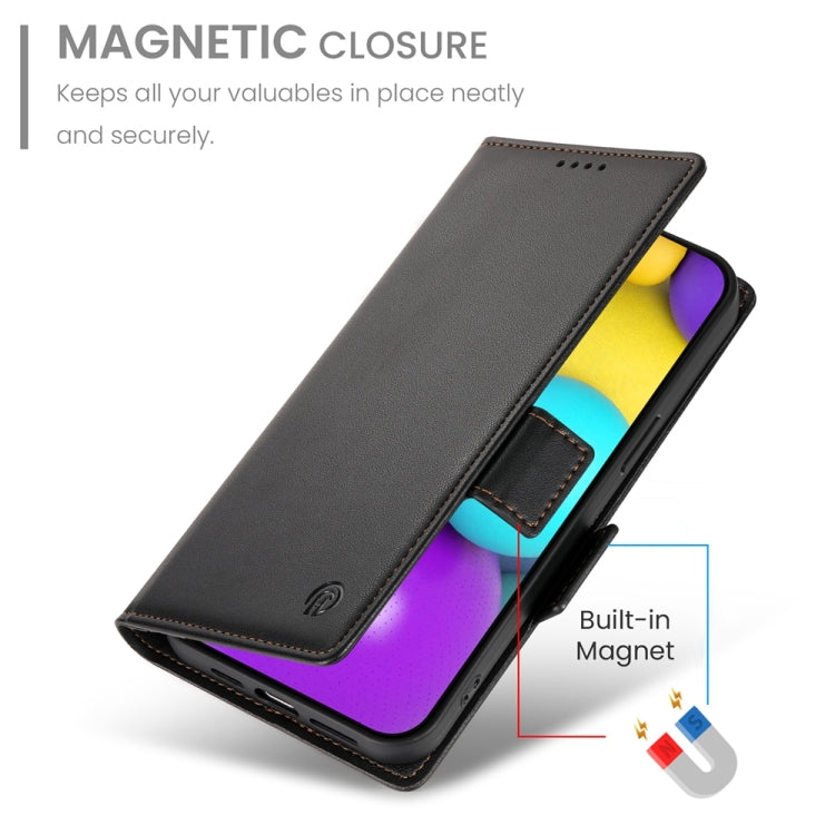 For iPhone 16 Side Buckle Magnetic Frosted Leather Phone Case(Black) - iPhone 16 Cases by PMC TechLife | Online Shopping South Africa | PMC TechLife | Buy Now Pay Later Mobicred