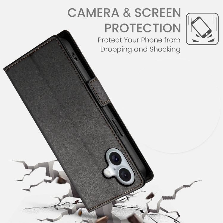 For iPhone 16 Side Buckle Magnetic Frosted Leather Phone Case(Black) - iPhone 16 Cases by PMC TechLife | Online Shopping South Africa | PMC TechLife | Buy Now Pay Later Mobicred