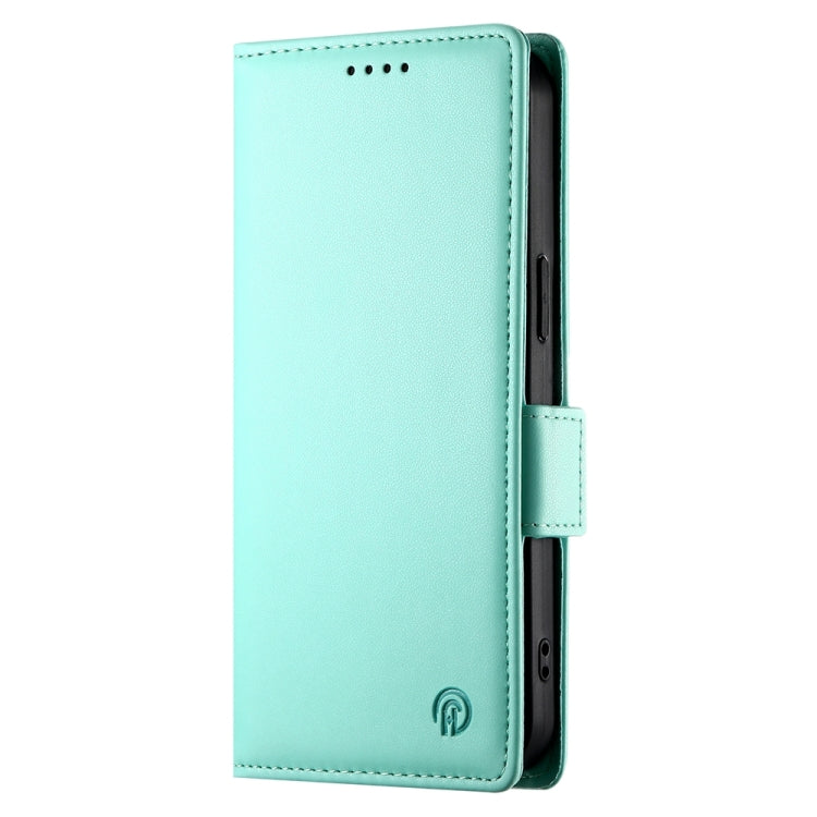 For iPhone 16 Side Buckle Magnetic Frosted Leather Phone Case(Mint Green) - iPhone 16 Cases by PMC TechLife | Online Shopping South Africa | PMC TechLife | Buy Now Pay Later Mobicred