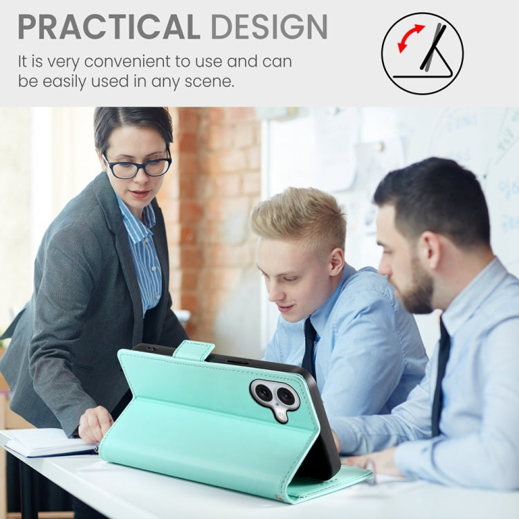 For iPhone 16 Side Buckle Magnetic Frosted Leather Phone Case(Mint Green) - iPhone 16 Cases by PMC TechLife | Online Shopping South Africa | PMC TechLife | Buy Now Pay Later Mobicred