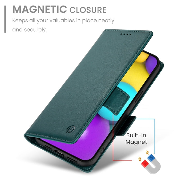 For iPhone 16 Side Buckle Magnetic Frosted Leather Phone Case(Dark Green) - iPhone 16 Cases by PMC TechLife | Online Shopping South Africa | PMC TechLife | Buy Now Pay Later Mobicred