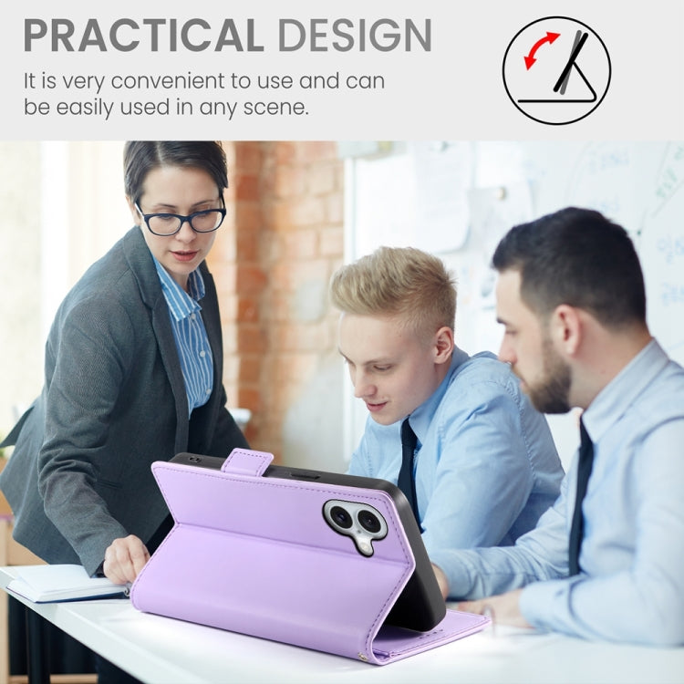 For iPhone 16 Side Buckle Magnetic Frosted Leather Phone Case(Purple) - iPhone 16 Cases by PMC TechLife | Online Shopping South Africa | PMC TechLife | Buy Now Pay Later Mobicred