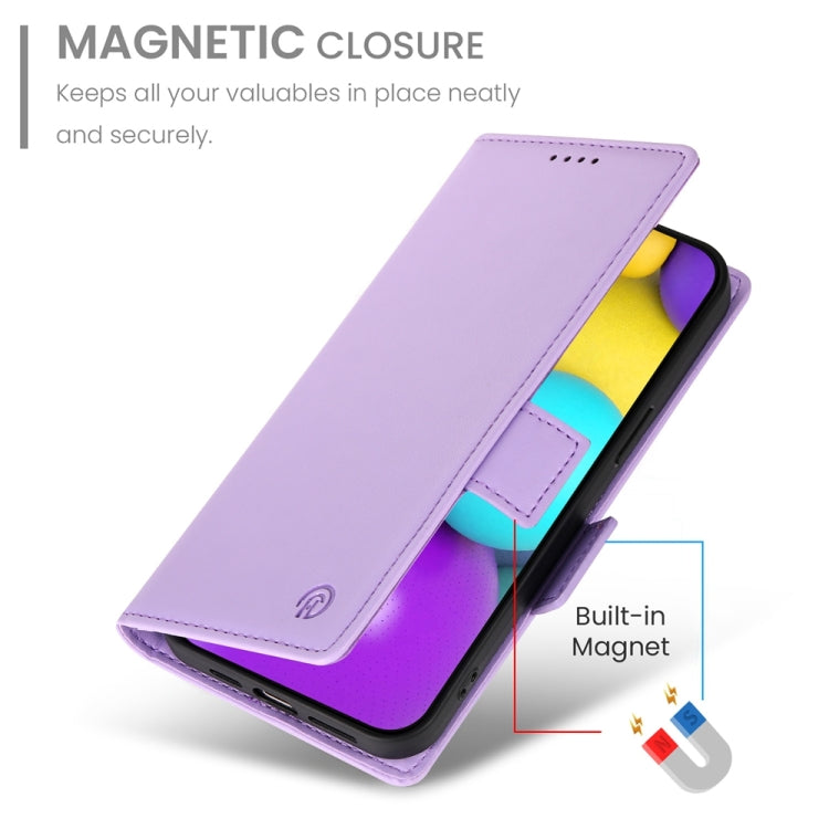 For iPhone 16 Side Buckle Magnetic Frosted Leather Phone Case(Purple) - iPhone 16 Cases by PMC TechLife | Online Shopping South Africa | PMC TechLife | Buy Now Pay Later Mobicred