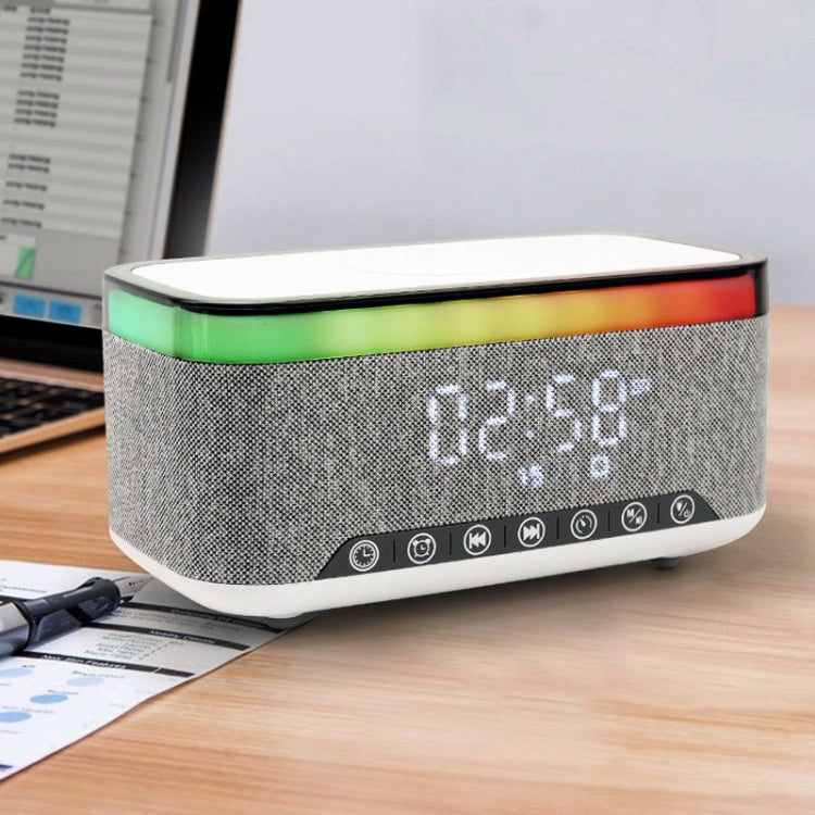 AEC S300 Portable 10W Power Multifunction Bluetooth Speaker Alarm Clock Wireless Charger(White) - free shipping - PMC Jewellery - Order now!