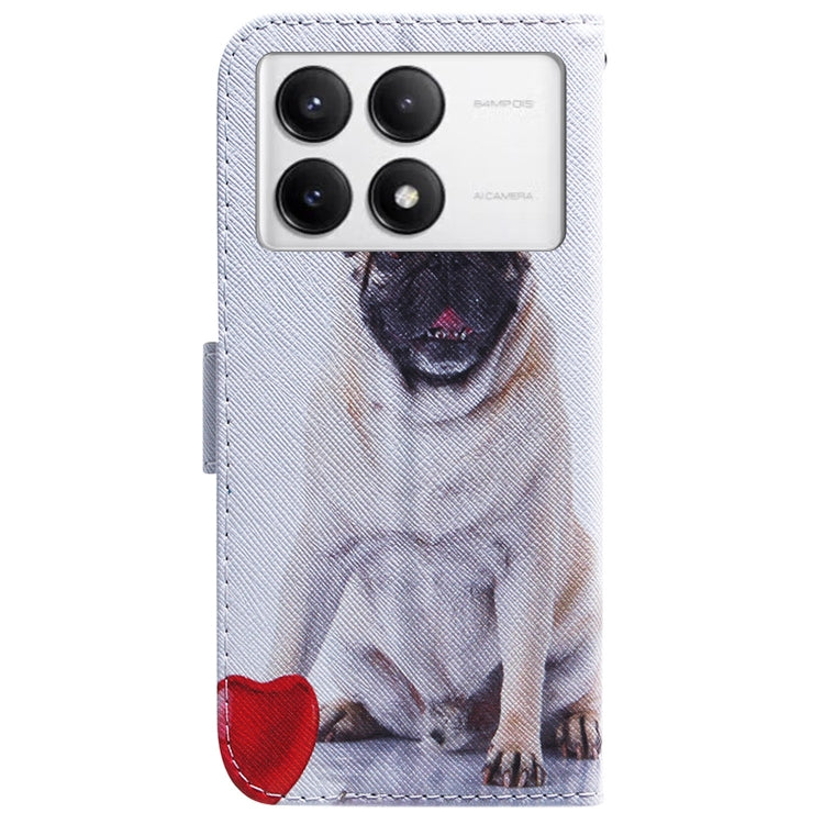 For Xiaomi Redmi K70 Pro / K70 Coloured Drawing Flip Leather Phone Case(Pug) - free shipping - PMC Jewellery - Order now!