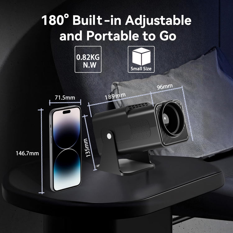 Y6S 4K Android 12.0 Portable Home HD Mini WiFi Projector(EU Plug) - Mini Projector by PMC TechLife | Online Shopping South Africa | PMC TechLife | Buy Now Pay Later Mobicred