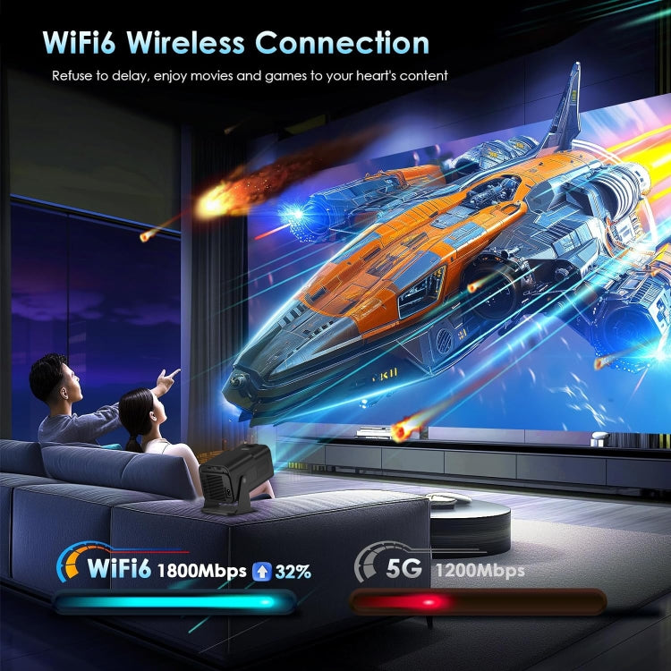 Y6S 4K Android 12.0 Portable Home HD Mini WiFi Projector(EU Plug) - Mini Projector by PMC TechLife | Online Shopping South Africa | PMC TechLife | Buy Now Pay Later Mobicred