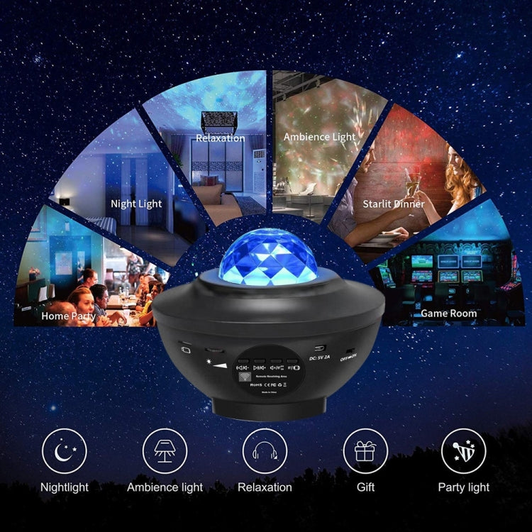 G004 Small Bowl Starry Projection Lamp Laser Light with Bluetooth Speaker(Black) - Projection Lamp by PMc TechLife | Online Shopping South Africa | PMc TechLife | Buy Now Pay Later Mobicred