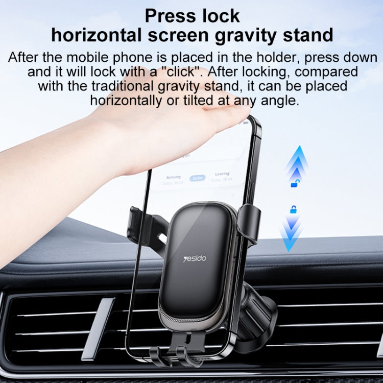 Yesido C247 Air Vent Gravity Car Holder(Black) - Universal Car Holders by Yesido | Online Shopping South Africa | PMC Jewellery | Buy Now Pay Later Mobicred