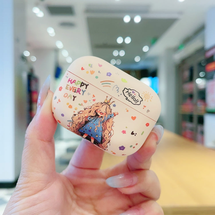 For AirPods Pro Girl Pattern Earbuds Box Frosted TPU Case(Crown) - free shipping - PMC Jewellery - Order now!