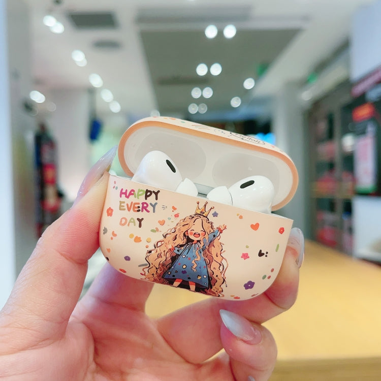 For AirPods Pro Girl Pattern Earbuds Box Frosted TPU Case(Flower) - For AirPods Pro by PMC Jewellery | Online Shopping South Africa | PMC Jewellery | Buy Now Pay Later Mobicred