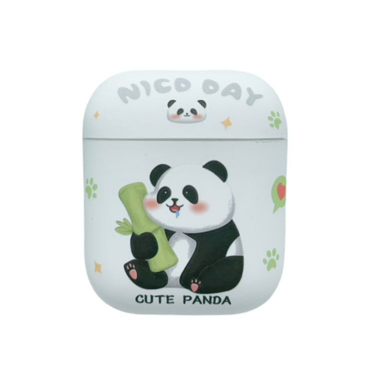 For AirPods 2 / 1 Panda Pattern Earbuds Box Frosted TPU Case(Cute Panda) - For AirPods 1/2 by PMC Jewellery | Online Shopping South Africa | PMC Jewellery | Buy Now Pay Later Mobicred