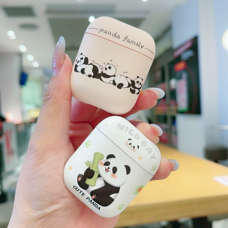 For AirPods 2 / 1 Panda Pattern Earbuds Box Frosted TPU Case(Cute Panda) - For AirPods 1/2 by PMC Jewellery | Online Shopping South Africa | PMC Jewellery | Buy Now Pay Later Mobicred