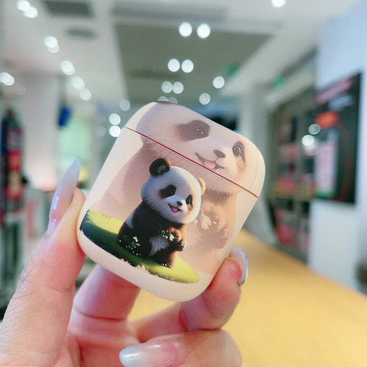 For AirPods 2 / 1 Phantom Panda Pattern Earbuds Box Frosted TPU Case(White) - For AirPods 1/2 by PMC Jewellery | Online Shopping South Africa | PMC Jewellery | Buy Now Pay Later Mobicred