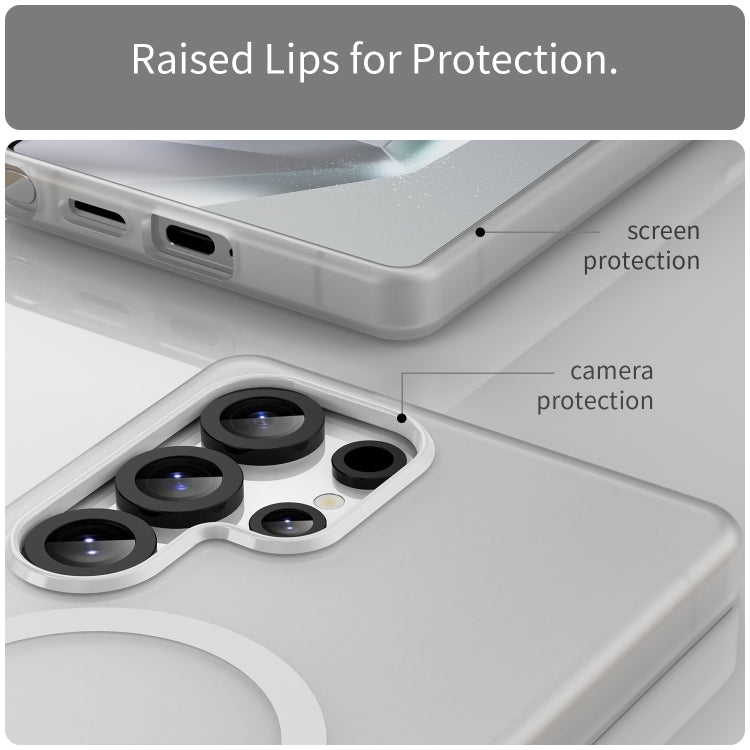 For Samsung Galaxy S25 Ultra MagSafe Frosted Translucent TPU + PC Full Coverage Phone Case(White) - Galaxy S25 Ultra 5G Cases by PMC Jewellery | Online Shopping South Africa | PMC Jewellery | Buy Now Pay Later Mobicred