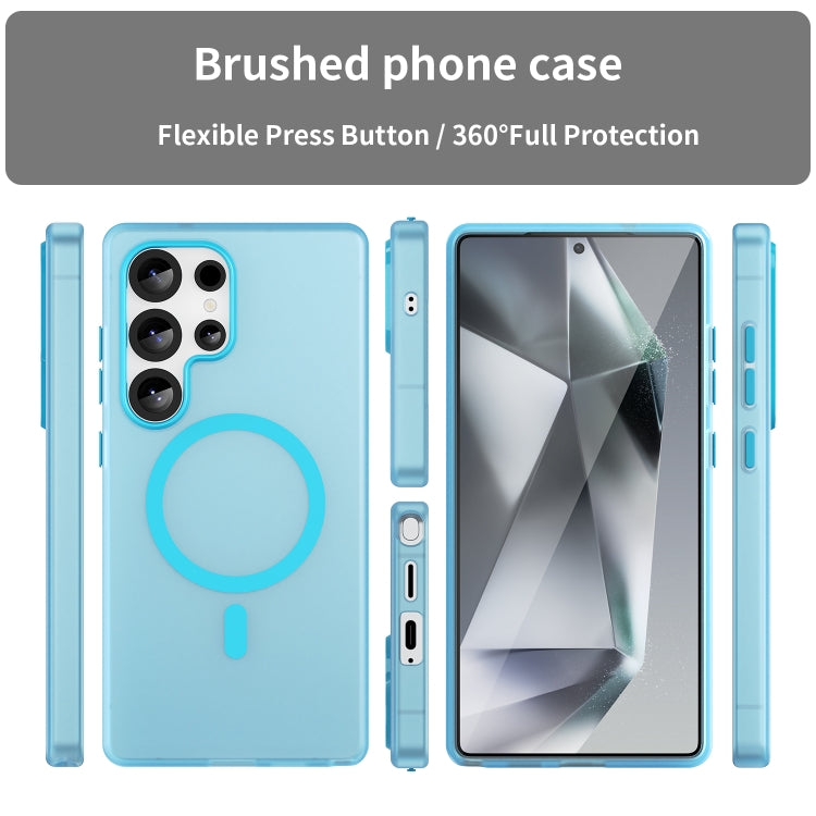 For Samsung Galaxy S25 Ultra MagSafe Frosted Translucent TPU + PC Full Coverage Phone Case(Blue) - Galaxy S25 Ultra 5G Cases by PMC Jewellery | Online Shopping South Africa | PMC Jewellery | Buy Now Pay Later Mobicred
