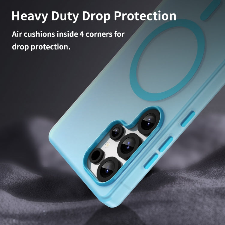 For Samsung Galaxy S25 Ultra MagSafe Frosted Translucent TPU + PC Full Coverage Phone Case(Blue) - Galaxy S25 Ultra 5G Cases by PMC Jewellery | Online Shopping South Africa | PMC Jewellery | Buy Now Pay Later Mobicred