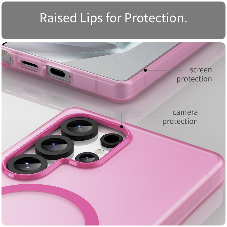 For Samsung Galaxy S25 Ultra MagSafe Frosted Translucent TPU + PC Full Coverage Phone Case(Pink) - Galaxy S25 Ultra 5G Cases by PMC Jewellery | Online Shopping South Africa | PMC Jewellery | Buy Now Pay Later Mobicred
