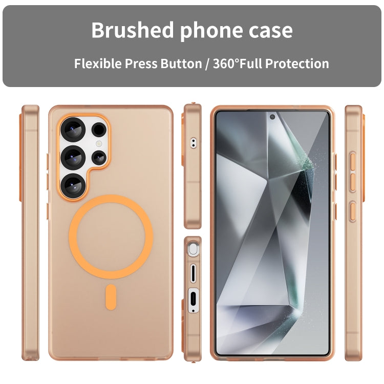 For Samsung Galaxy S25 Ultra MagSafe Frosted Translucent TPU + PC Full Coverage Phone Case(Orange) - Galaxy S25 Ultra 5G Cases by PMC Jewellery | Online Shopping South Africa | PMC Jewellery | Buy Now Pay Later Mobicred