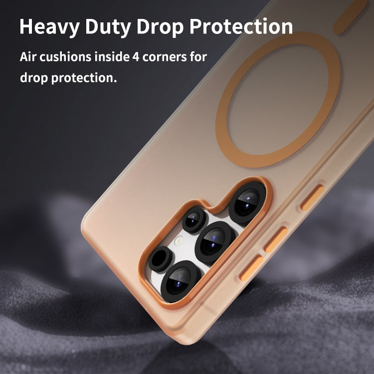 For Samsung Galaxy S25 Ultra MagSafe Frosted Translucent TPU + PC Full Coverage Phone Case(Orange) - Galaxy S25 Ultra 5G Cases by PMC Jewellery | Online Shopping South Africa | PMC Jewellery | Buy Now Pay Later Mobicred