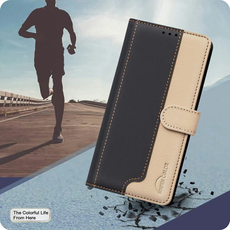 For Samsung Galaxy S25 Ultra 5G Color Matching RFID Anti-theft Leather Phone Case(Black) - Galaxy S25 Ultra 5G Cases by PMC TechLife | Online Shopping South Africa | PMC TechLife | Buy Now Pay Later Mobicred