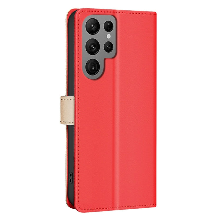 For Samsung Galaxy S25 Ultra 5G Color Matching RFID Anti-theft Leather Phone Case(Red) - Galaxy S25 Ultra 5G Cases by PMC TechLife | Online Shopping South Africa | PMC TechLife | Buy Now Pay Later Mobicred