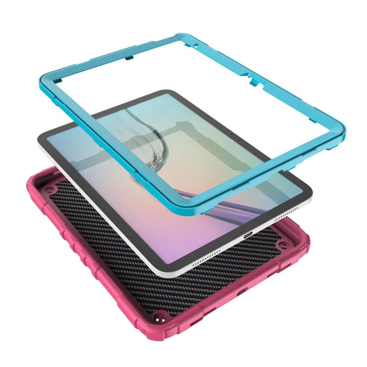 For iPad Air 11 2024 Spider Turntable Handle Stress Relief Tablet Case(Rose Red Blue) - iPad Air 11 2024 Cases by PMC TechLife | Online Shopping South Africa | PMC TechLife | Buy Now Pay Later Mobicred