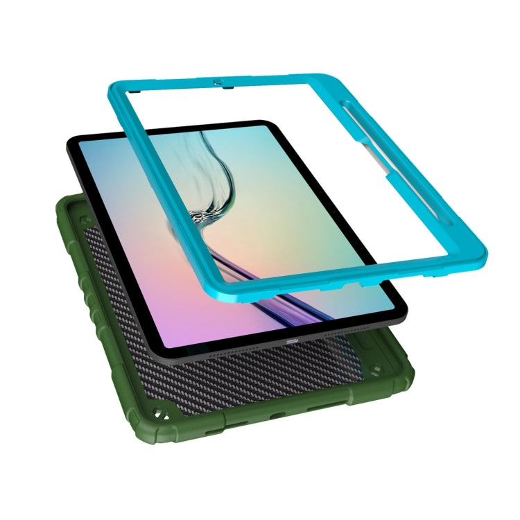 For iPad Pro 11 2024 Spider Turntable Handle Stress Relief Tablet Case(Army Green Blue) - iPad Pro 11 2024 Cases by PMC TechLife | Online Shopping South Africa | PMC TechLife | Buy Now Pay Later Mobicred